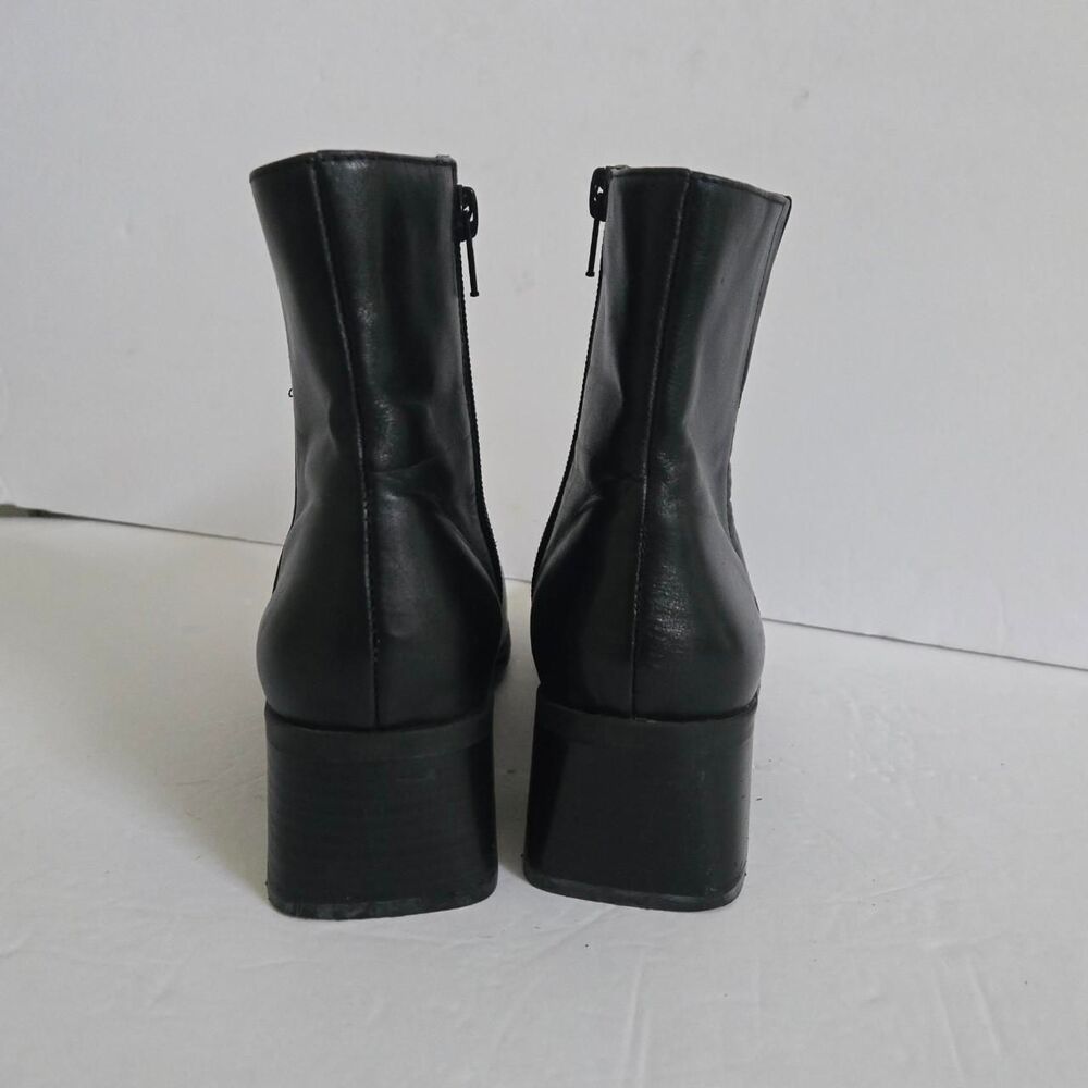 Vintage Y2K Black leather ankle boots size 6.5 - Picture 6 of 8